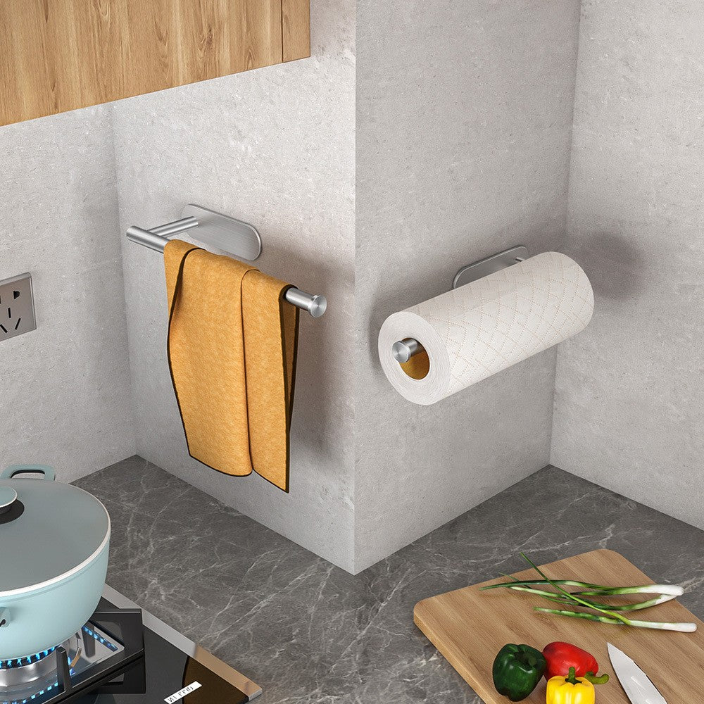 Suporte de toalha de papel de cozinha adesivo cabide de tecido rolo de papel hig