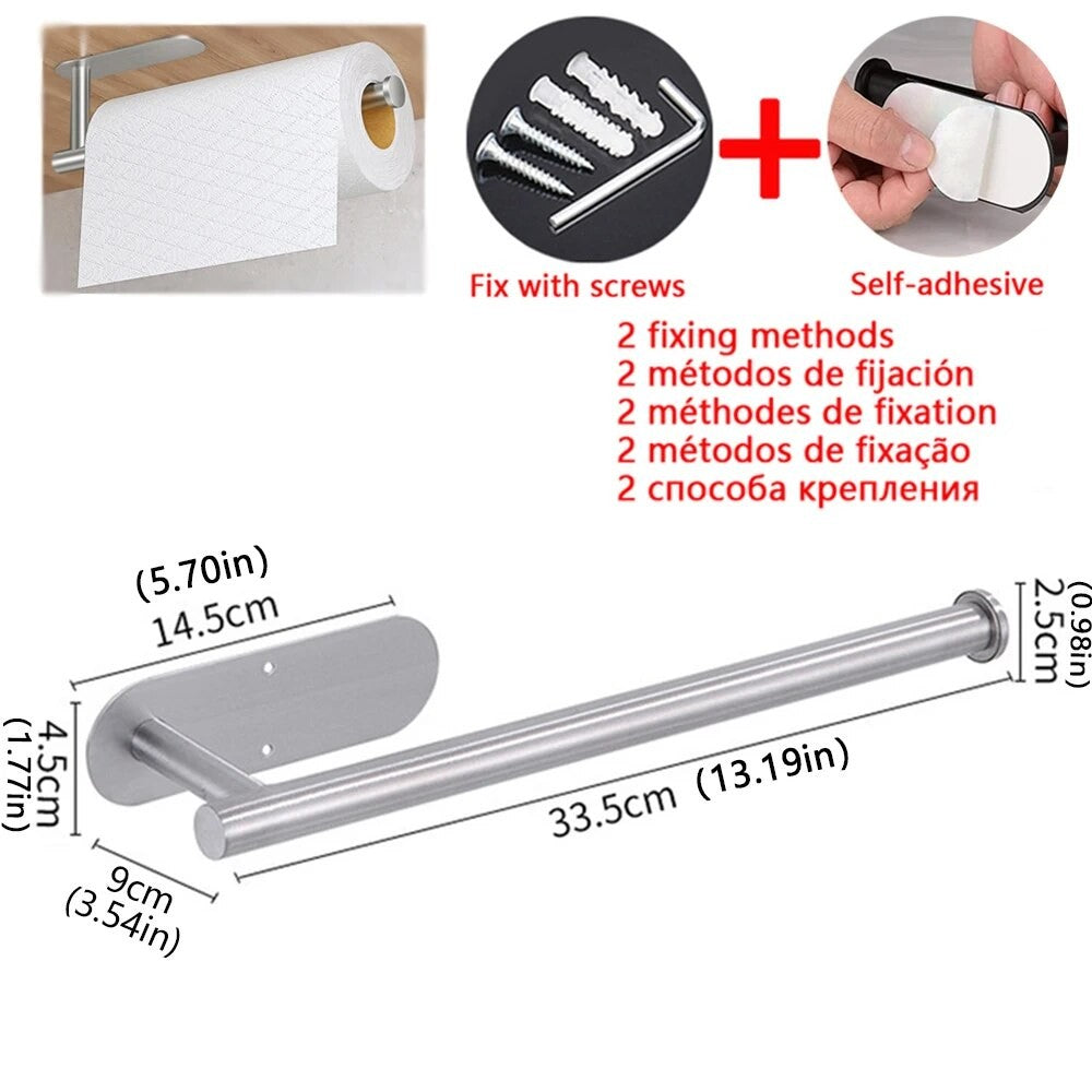 Suporte de toalha de papel de cozinha adesivo cabide de tecido rolo de papel hig