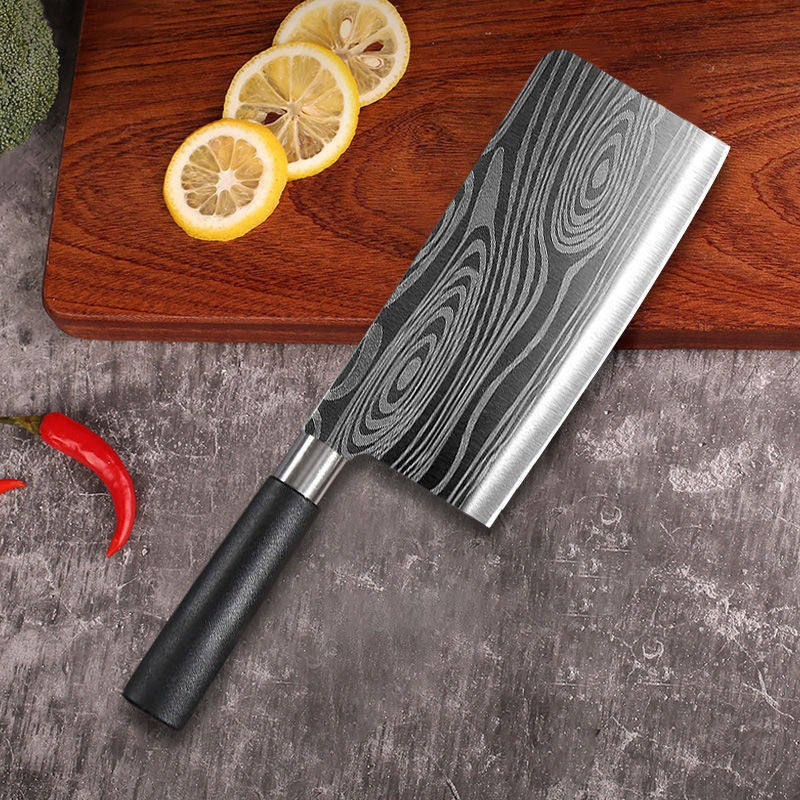 Conjunto de Facas de Cozinha Utilitárias com Padrão Damasco a Laser, Tesoura, Af