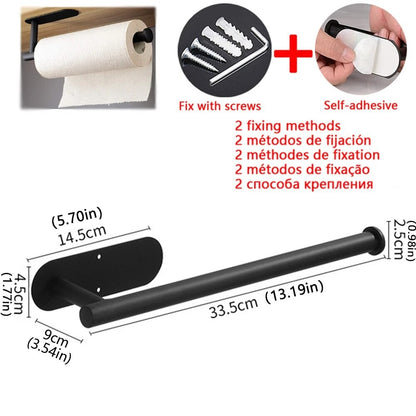 Suporte de toalha de papel de cozinha adesivo cabide de tecido rolo de papel hig