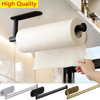 Suporte de toalha de papel de cozinha adesivo cabide de tecido rolo de papel hig