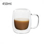 Copo de café de vidro de parede dupla com alça, copos de café expresso de vidro