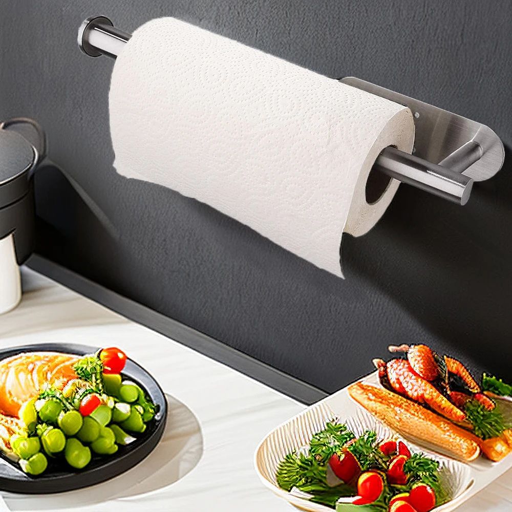 Suporte de toalha de papel de cozinha adesivo cabide de tecido rolo de papel hig